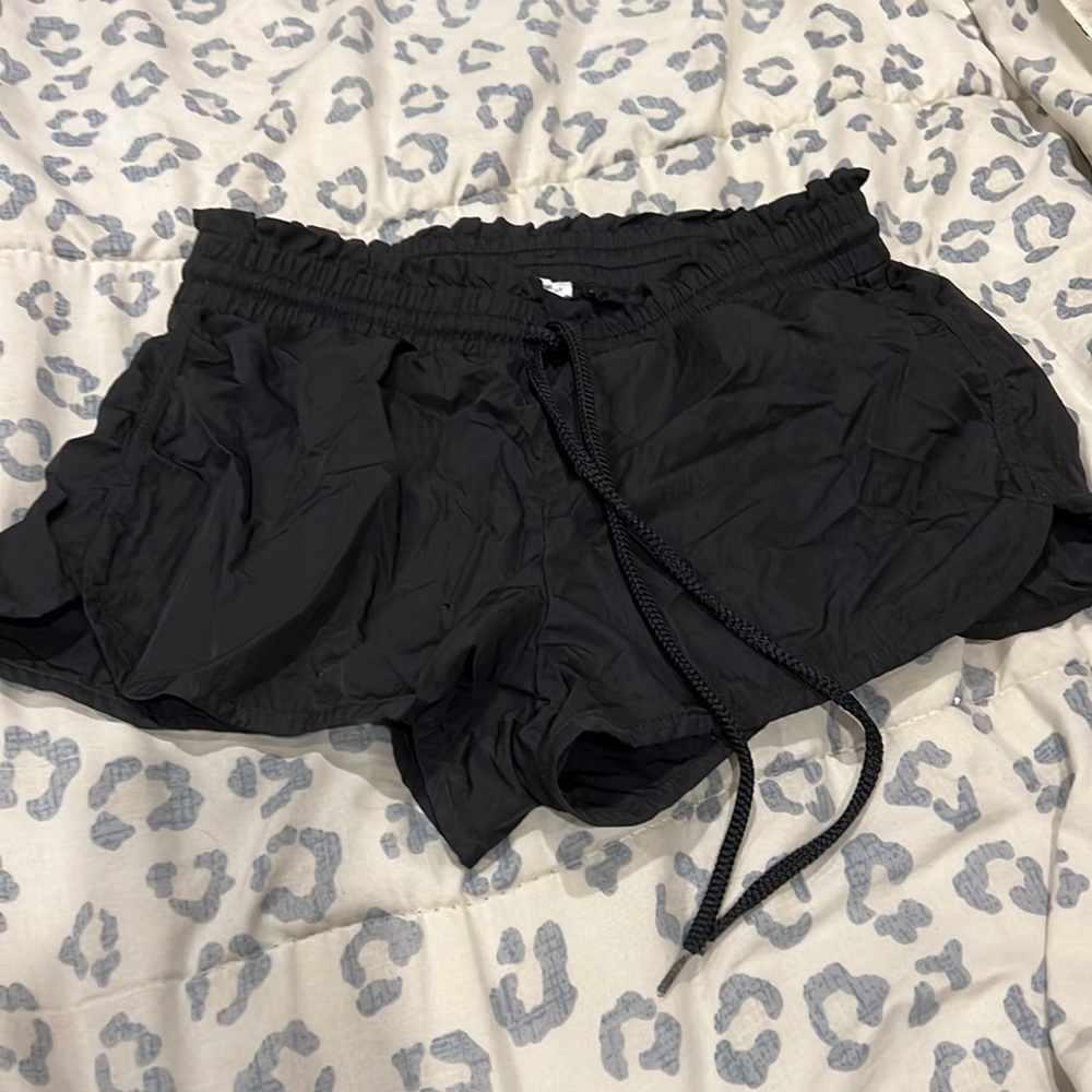 Black Rain Jacket Type Material Aerie Shorts Size S